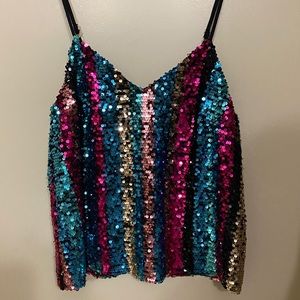 Sequins multi color tank top